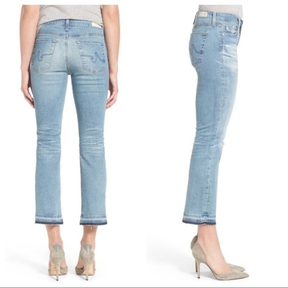 AG JODI Crop Released Hem High Rise Flare Jeans - Picture 1 of 4